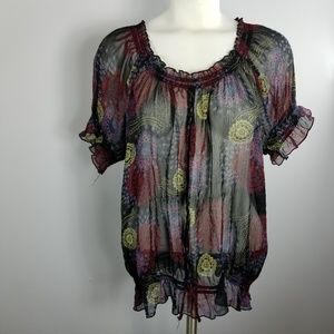 American Rag Women Black Red Top short Sleeves